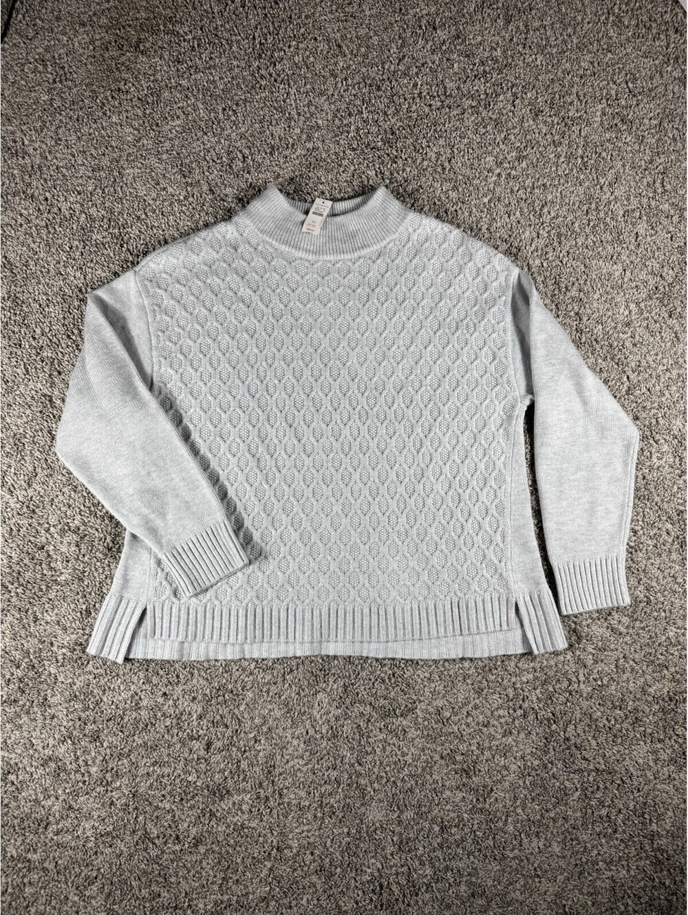 Talbots NWT  Womens SizeXL Ribbed Knit Sweater‎ Light Gray Crew Neck